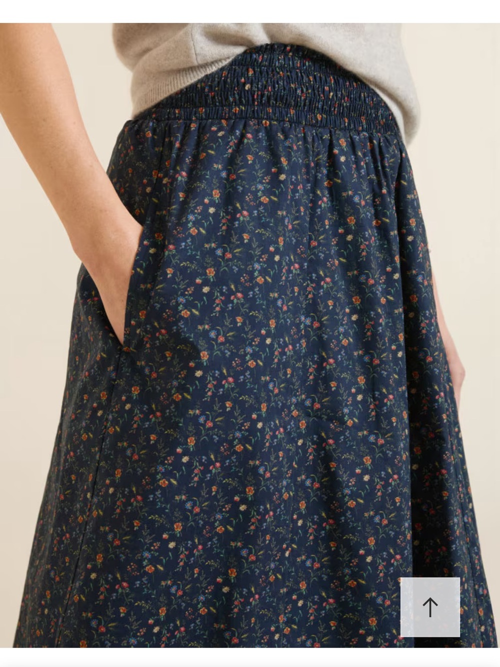 Garnet Hill Organic cotton Navy Blue Pockets Sz M - Picture 2 of 11